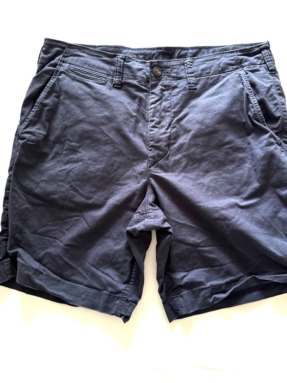 American Eagle Outfitters Navy Flat-Front Chino Shorts